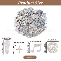 紙製レーザーディスコ紙吹雪3袋  パーティーデコレーション  銀  17~28x13~25x0.3mm&nbsp;DIY-CP0013-90B
