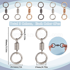 12Pcs 3 Colors Nordic Retro Zinc Alloy Double Spring Ring Clasps&nbsp;FIND-SC0012-87B