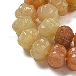 天然石トパーズ翡翠ビーズ連売り  カボチャ  12x7.5~8mm  穴：1.4mm  約25個/連  7.48~7.87''（19~20センチメートル）&nbsp;G-G142-A12-01