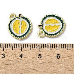 フルーツ合金エナメルチャーム  ドリアン  ライトゴールド  きいろ  16x14x1.5mm  穴：1.4mm&nbsp;PALLOY-S058-01LG-02