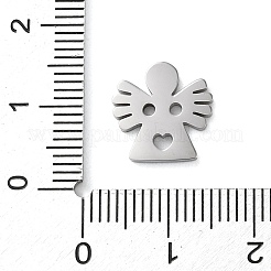 変色しない304ステンレススチールレーザーカットカボション  天使  ステンレス鋼色  12x12x1.5mm&nbsp;STAS-N104-10P