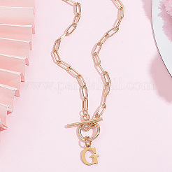 304 Stainless Steel Letter Pendant Necklaces&nbsp;NJEW-LP0001-52G-G