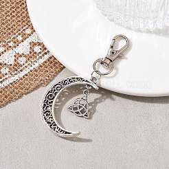 Tibetan Style Alloy Trinity Knot/Moon Pendant Decorationss&nbsp;HJEW-JM01527