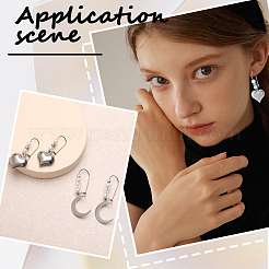 200Pcs 2 Size 304 Stainless Steel Hoop Earrings Findings&nbsp;STAS-CN0001-49