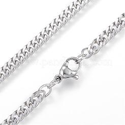 Non-Tarnish 304 Stainless Steel Curb Chain Necklaces&nbsp;NJEW-G271-07P