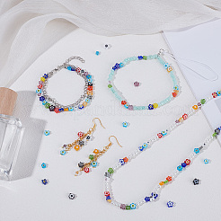 5 Strands Handmade Millefiori Glass Bead Strands&nbsp;LAMP-DR0001-04A