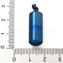 304ステンレススチール製開閉式骨壷ペンダント  コラムチャーム  ブルー  27x9.5mm  穴：5.5x3mm  内径：6mm&nbsp;LS-STAS-M084-05E