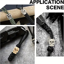 30個 3色合金ヨーロピアンビーズ  スカル  大穴ビーズ  ミックスカラー  13x10.5x9.7mm  穴：6.5x6mm  10個/カラー&nbsp;FIND-YW0011-67