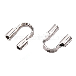 真鍮製U字カンU字金具  プラチナ  5x4x1mm  穴：0.7mm&nbsp;KK-WH0085-01P-RS