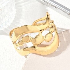 304 Stainless Steel Cuff Bangles for Women&nbsp;SA-CBAEBCF-01G-B