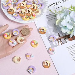 50Pcs 5 Styles Opaque Resin Imitation Food Cabochons&nbsp;RESI-SC0002-94