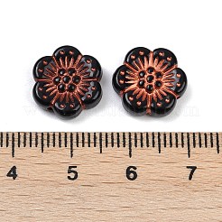 不透明アクリルビーズ  赤色のエンレース  花  12x13x4mm  穴：1.2mm  約45個/20g&nbsp;X1-OACR-P029-10A-01