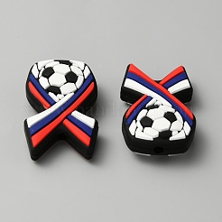 シリコンビーズ  サッカー  29x17.5x8mm  穴：2.5mm&nbsp;SIL-SZC0003-02D