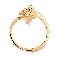 Fishtail Rack Plating Brass Micro Pave Cubic Zirconia Open Cuff Rings for Women&nbsp;RJEW-Z059-06G