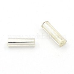 ガラス竹ビーズ  銀並ぶ  フローラルホワイト  6~8x1.8mm  穴：0.6mm  10000個/ポンド&nbsp;TSDB6MM21