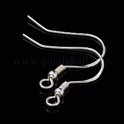 925スターリングシルバーピアスフック  スタンプ925個付き  銀  18x19x2mm  穴：1.5mm  24ゲージ  ピン：0.5mm&nbsp;STER-K167-053A-S