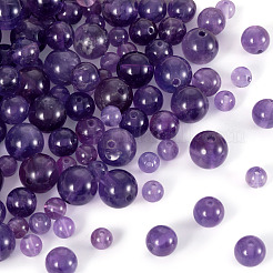 100Pcs 3 Styles Natural Amethyst Round Bead Strands&nbsp;G-TA0002-46