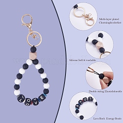 Silicone Round Beaded Keychain Wristlet&nbsp;KEYC-SW00006-01