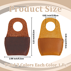 木工彫刻用牛革製親指プロテクター 2個 2色  ミックスカラー  82x53x9mm  穴：20.5mm  1pc /カラー&nbsp;AJEW-CL0001-53