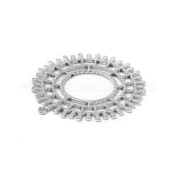 変色しない304ステンレススチールペンダント  ボヘミアンスタイルのフラットラウンドチャーム  ステンレス鋼色  33x31x1mm  穴：1.2mm&nbsp;STAS-M304-04P