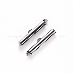 Tarnish Resistant 304 Stainless Steel Slide On End Clasp Tubes&nbsp;STAS-S115-01H-P