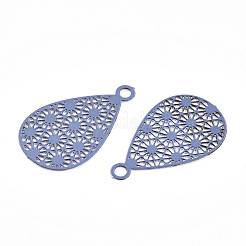 Spray Painted 430 Stainless Steel Filigree Pendants&nbsp;STAS-WH0047-78A