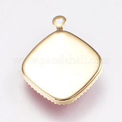 真鍮チャーム  ベルベットと  菱形  18KGP本金メッキ  レッド  18x15x3mm  穴：1mm&nbsp;KK-P138-10D