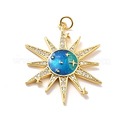 Rack Plating Brass Micro Pave Cubic Zirconia Pendants&nbsp;KK-M230-32G
