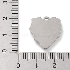 304ステンレスペンダント  ハートチャーム  アンティークシルバー  19x18.5x3.5mm  穴：1.8mm&nbsp;STAS-D197-21AS-05