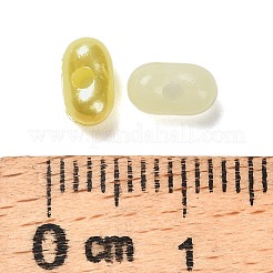 光沢のあるミックススタイルのアクリルビーズ  ピーナッツ  暗闇で光る  きいろ  6.5~7x4x3~3.5mm  穴：1.4mm  10000個/ 500g&nbsp;SACR-D009-03C