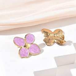 304ステンレススチールエナメルスタッドピアス  花  ゴールドカラー  29x16mm&nbsp;SA-CBA46AF-07G