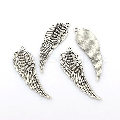 Antique Silver Plated Alloy Wing Big Pendants&nbsp;ALRI-N019-04