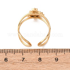 女性用エナメルカフリング付き304ステンレススチール  ゴールドカラー  クリスマスツリー  16x11mm  調整可能&nbsp;RJEW-Z116-01G-02
