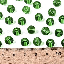 FGB透明ガラスシードビーズ  ラウンド  丸い穴  グリーン  8~8.5mm  穴：1.4~1.6mm  約690個/ポンド&nbsp;SEED-N013-01C-13