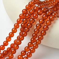 天然石カーネリアンビーズ連売り  染め  ラウンド  8mm  穴：1mm  約49個/連  15~16インチ&nbsp;X-GSR8MM060-1