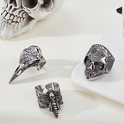 3Pcs 3 Styles Stainless Steel Finger Rings&nbsp;RJEW-GA0001-03