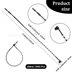 PPプラスチック値札コード1000個  タグチェーン  ブラック  131x2~4x2~4.5mm&nbsp;FIND-CY0002-41