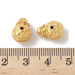 マットゴールドカラー 925スターリングシルバー 3穴グルビーズ  12.5x9mm  穴：1.6mm  穴2：2mm&nbsp;STER-R014-08G