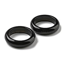 女性用天然黒曜石プレーンバンドリング  usサイズ9（18.9mm）&nbsp;RJEW-P044-01B-10
