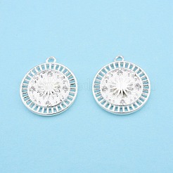Rack Plating Brass Micro Pave Clear Cubic Zirconia Pendants&nbsp;KK-C006-10S