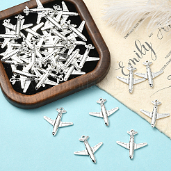 50Pcs Tibetan Style Alloy Airplane Pendants&nbsp;FIND-SC0018-08