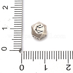 S925 スターリングシルバー ビーズ  ファセットポリゴン  アンティークシルバー  星座  水瓶座  7.5x7x6mm  穴：3mm&nbsp;STER-K183-03AS-11