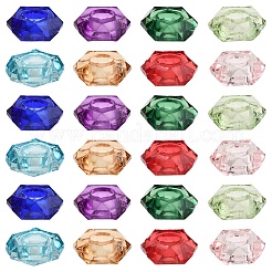 80 個 8 色エポキシ樹脂ヨーロッパビーズ  大穴ビーズ  ドーナツ  多面カット  ミックスカラー  13~14x5mm  穴：6mm  10個/カラー&nbsp;RPDL-YW0001-16