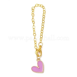 Heart Alloy Enamel Pendant Decoration&nbsp;HJEW-JM01459