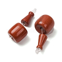 ひょうたん3ホール天然なレッドジャスパーのグルビーズ  Tドリルビーズ  20.5x11.5x12mm  穴：2mm&nbsp;G-F223-05-12mm