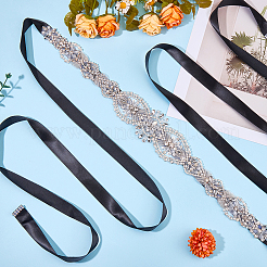 Flower Full Crystal Rhinestone Handmade Bridal Belts for Wedding Dresses&nbsp;AJEW-WH20006-233B-01