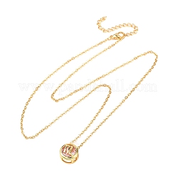 Brass Pave Cubic Zirconia Birth Stone Constellation Pendant Cable Chain Necklaces&nbsp;NJEW-D334-01G-08