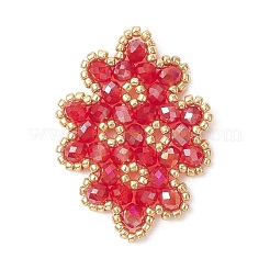Woven Glass Beaded Connector Charms&nbsp;PALLOY-MZ01201
