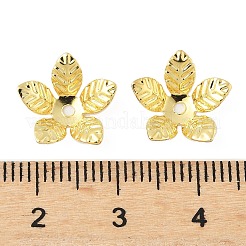 真鍮製ビーズキャップ  5  - 花びらの花  18KGP本金メッキ  11.5x12x4mm  穴：1.4mm&nbsp;KK-V015-34G-01