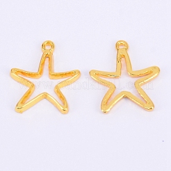 Alloy Open Back Bezel Pendants&nbsp;PALLOY-WH0071-23G